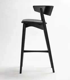 Sibast No 7 Bar Stool, 75 Cm, Black - Black Leather -Stools Store 005 Sibast No 7 BAR 75 black black leather