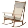 Warm Nordic Swing Rocking Chair, Teak - Moonlight Sheepskin -Stools Store 1024WarmNordic AK