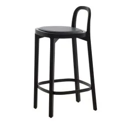 Woodnotes Siro+ Bar Stool 65 Cm, Black - Black Leather