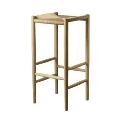 FDB Møbler J164B Bar Stool, 77 Cm, Natural Oak