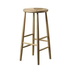 FDB Møbler J165B Bar Stool, 75 Cm, Natural Oak