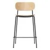 MENU Co Counter Chair 65,5 Cm, Black Steel - Oak -Stools Store 1179121 Co Counter Chair Natural Oak Black Front