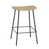 Muuto Fiber Counter Stool, 65 Cm, Tube Base, Ochre - Black