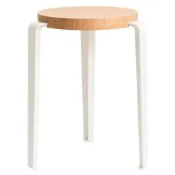 TIPTOE Lou Stool, Oak - Cloudy White