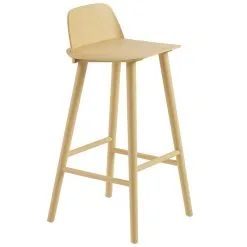 Muuto Nerd Bar Stool, 75 Cm, Sand Yellow