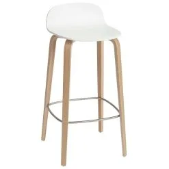 Muuto Visu Bar Stool, 75 Cm, Oak - White