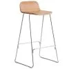 Normann Copenhagen Just Barstool 75 Cm, With Back Rest, Oak - Chrome -Stools Store 12NCchairs iso HV