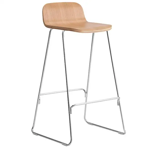 Normann Copenhagen Just Barstool 75 Cm, With Back Rest, Oak - Chrome 3 Normann Copenhagen Just Barstool 75 Cm, With Back Rest, Oak - Chrome