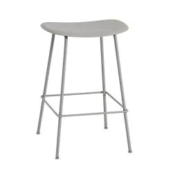 Muuto Fiber Counter Stool, 65 Cm, Tube Base, Grey