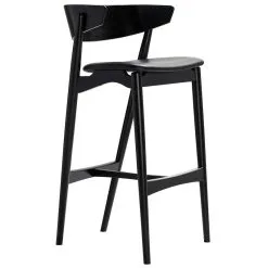 Sibast No 7 Bar Stool, 75 Cm, Black - Black Leather