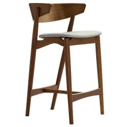 Sibast No 7 Bar Stool, 65 Cm, Smoked Oak - Grey Remix 123
