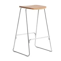 Normann Copenhagen Just Barstool 65 Cm, Without Back Rest, Oak - Chrome