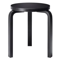 Artek Aalto Stool 60, Lacquered Black