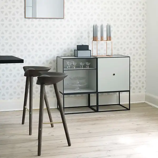 By Lassen ML42 Bar Stool, 69 Cm, Black Stained Beech - Brass 4 By Lassen ML42 Bar Stool, 69 Cm, Black Stained Beech - Brass - Image 2