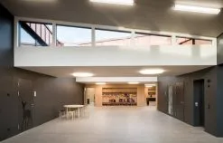 Artek Aalto Stool E60, Blue - Birch -Stools Store 1907370 Port school Biel CH interior1 master