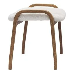 Swedese Lamino Stool, Sheepskin, Natural White
