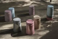 Hem Last Stool, Light Blue - Orange Splatter -Stools Store 2021 Sep Hem Erik Lefvander 1754