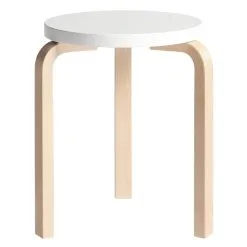 Artek Aalto Stool 60, White - Birch