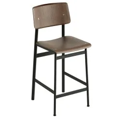 Muuto Loft Bar Stool 65 Cm, Black - Stained Dark Brown