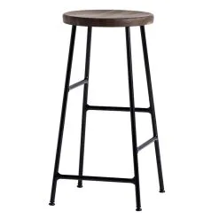 HAY Cornet Bar Stool, Low, Black - Smoked Oak