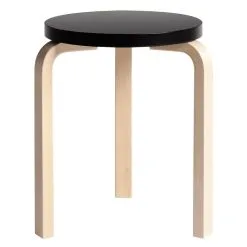 Artek Aalto Stool 60, Black - Birch