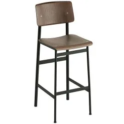 Muuto Loft Bar Stool 75 Cm, Black - Stained Dark Brown