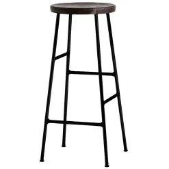 HAY Cornet Bar Stool, High, Black - Smoked Oak