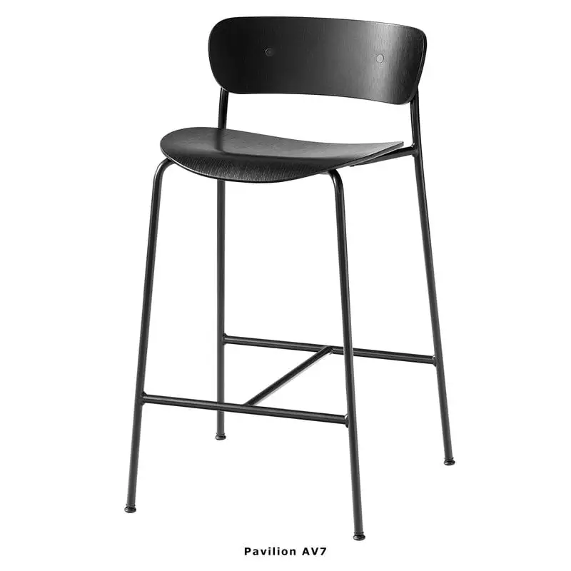 &Tradition Pavilion AV7 / AV9 Bar Stool, Black Oak 4 &Tradition Pavilion AV7 / AV9 Bar Stool, Black Oak - Image 2