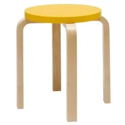 Artek Aalto Stool E60, Yellow - Birch