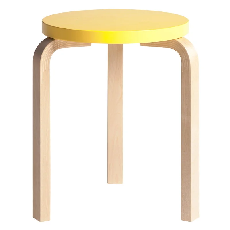 Artek Aalto Stool 60, Yellow - Birch 3 Artek Aalto Stool 60, Yellow - Birch