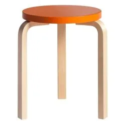 Artek Aalto Stool 60, Orange - Birch