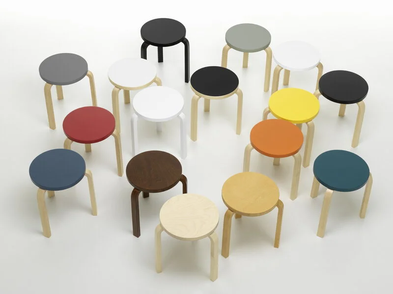 Artek Aalto Stool 60, Petrol - Birch 4 Artek Aalto Stool 60, Petrol - Birch - Image 2