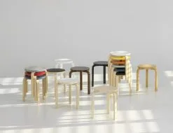 Artek Aalto Stool 60, Blue - Birch -Stools Store 2845217 Stool 60 Group colour core collection master 3