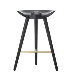 By Lassen ML42 Bar Stool, 69 Cm, Black Stained Beech - Brass