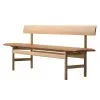 Fredericia Mogensen 3171 Bench, Oiled Oak - Cognac Leather -Stools Store 2Fredericia AK