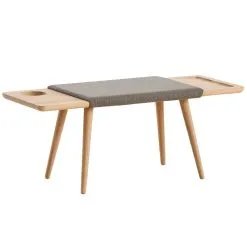 Woud Baenk Bench, White Lacquered Oak - Light Brown