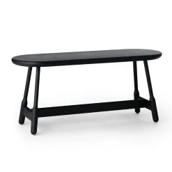 Massproductions Albert Bench, Black Stained Oak -Stools Store 32Massproduction18 TH