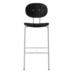 Sibast Piet Hein Bar Stool 75 Cm, Chrome - Black Lacquered Oak