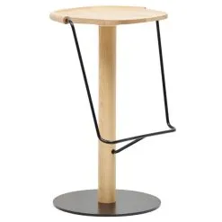 Mattiazzi MC9 Uncino Bar Stool 77 Cm, Ash - Black Metal