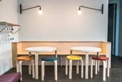 Artek Aalto Stool E60, Blue - Birch -Stools Store 3741061 Roots Zurich Schweiz 2020 photo Sven Schnyder master