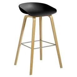 HAY About A Stool AAS32 Eco, 75 Cm, Lacquered Oak - Black