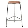 Fritz Hansen Dot High Stool, Walnut Leather - Chrome -Stools Store 42FH high dot jakkara pahkina ma