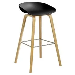 HAY About A Stool AAS32, 75 Cm, Lacquered Oak - Black