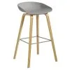 HAY About A Stool AAS32, 75 Cm, Lacquered Oak - Concrete Grey -Stools Store 49Hay 21 TH