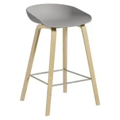HAY About A Stool AAS32, 65 Cm, Soaped Oak - Concrete Grey