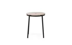 Normann Copenhagen Circa Stool, Black Steel - Oak -Stools Store 506070 Circa Stool 45cm Black Steel Oak 02 kopi