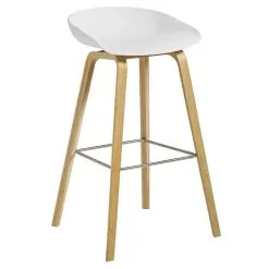 HAY About A Stool AAS32, 75 Cm, Lacquered Oak - White
