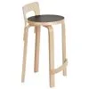 Artek Aalto High Chair K65, Black Linoleum -Stools Store 537Artek AK