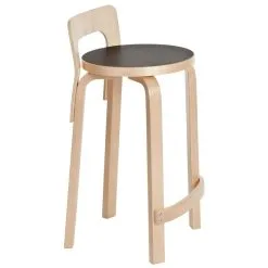 Artek Aalto High Chair K65, Black Linoleum