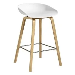 HAY About A Stool AAS32, 65 Cm, Lacquered Oak - White